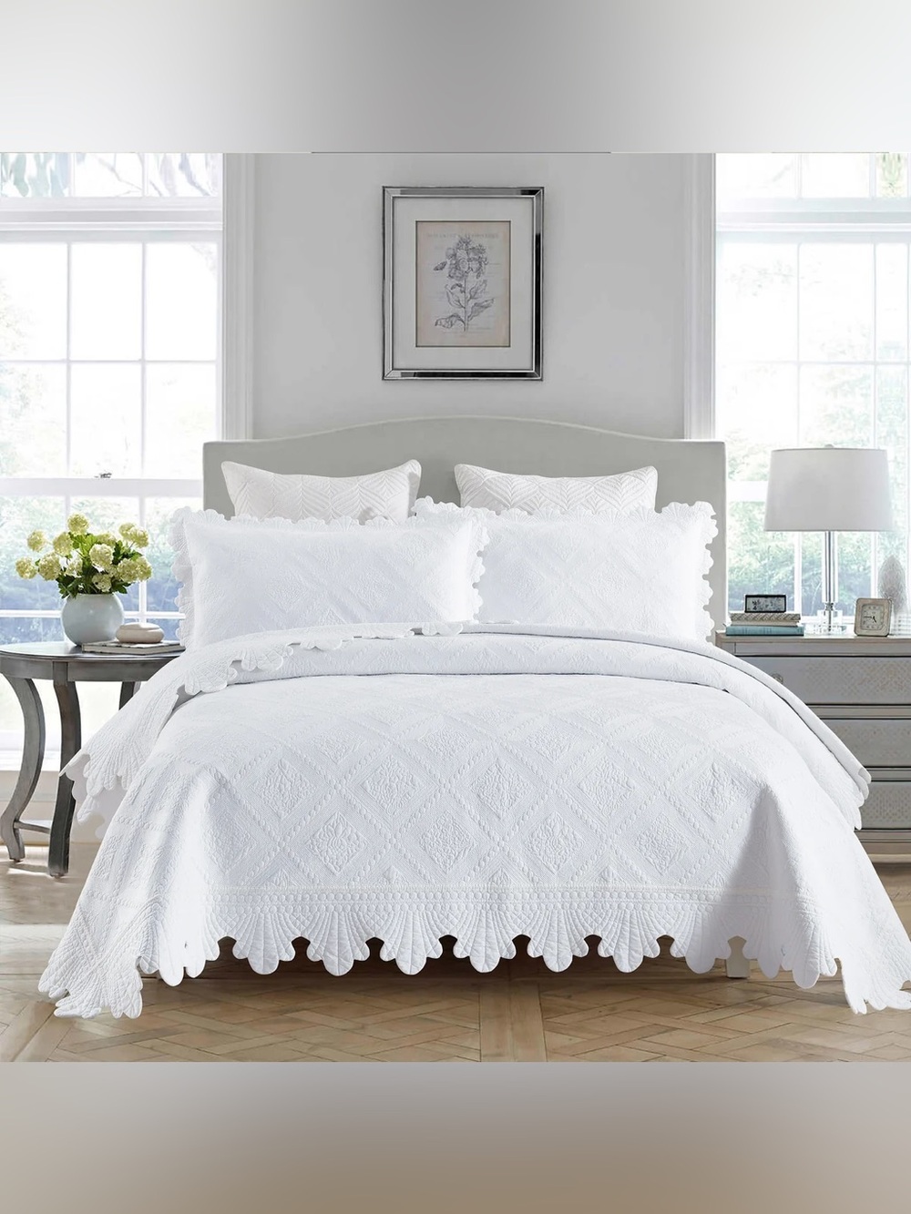 3 PIECE 100% COTTON OVERSIZED LIGHTWEIGHT QUILT BEDSPREAD SET